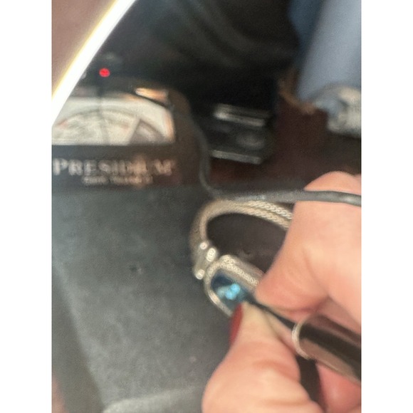 Rare David Yurman 925 Blue Topaz & Diamond Cable Gemstone Albion Bangle Bracelet - Picture 7 of 16